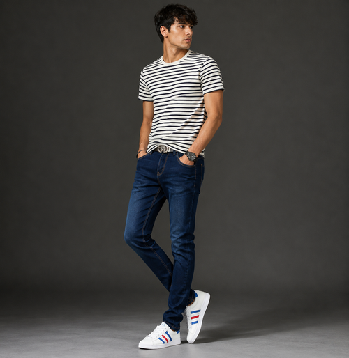 Men's Slim Fit Stretch Denim Jeans for Fall Fashion