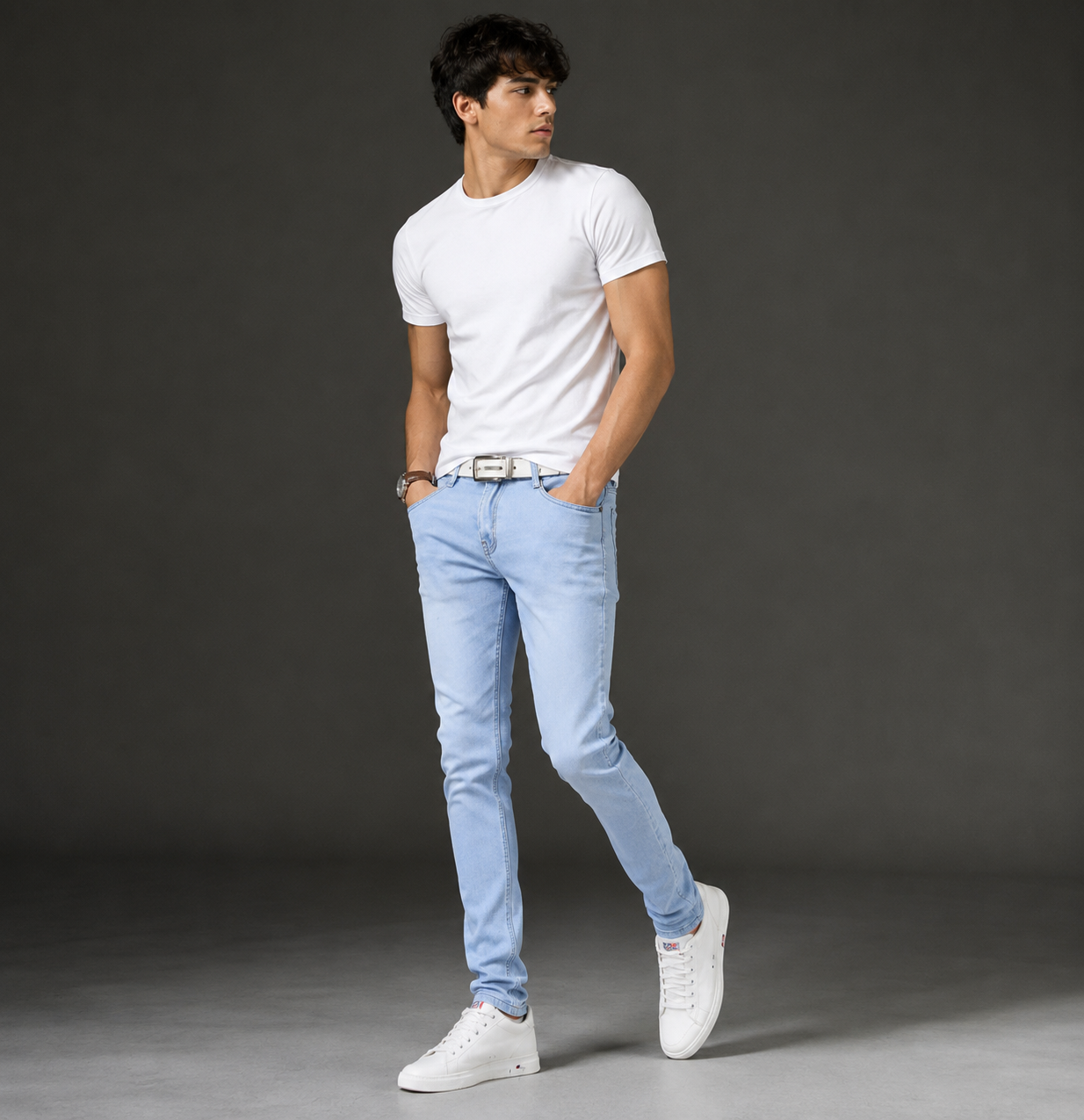 Men's Slim Fit Stretch Denim Jeans for Fall Fashion